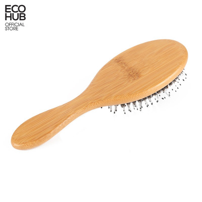 Lược chải tóc massage ECOHUB lông mềm mịn tự nhiên có túi khí, Tạo Kiểu Tóc Mượt Mà | E00417