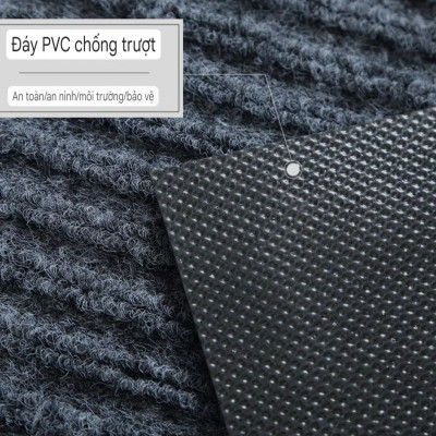 Thảm chùi chân đế chống trượt dạng sọc Stripmate Màu Xám đen & Đỏ đun