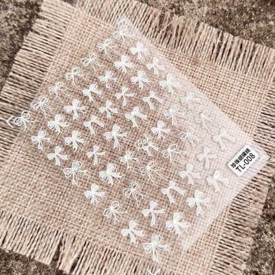 Sticker 5D Nơ Ren Trắng Mix Ngôi Sao TL077 TL008 Siêu Xinh, Hình Dán Móng Nơ Trắng Nhiều Kiểu Nhiều Size Sang Chảnh