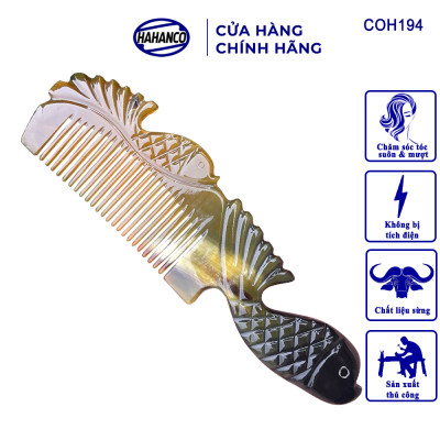  Lược Sừng Vân Nưa Đôi Cá Uyên Ương (Size: XL - 20cm) thể hiện tình yêu vĩnh cửu - Mẫu Cao Cấp Siêu Đẹp - COH194