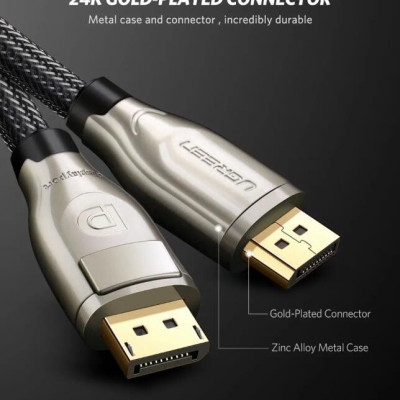 Ugreen UG30118DP107TK 1M Màu Đen Cáp 2 Đầu Displayport V1.2 cao cấp hỗ trợ 4K*2K 60GHz - HÀNG CHÍNH HÃNG