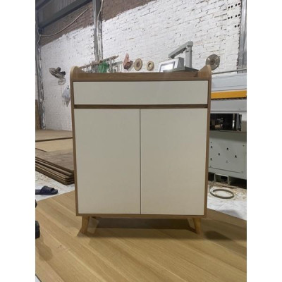 tủ giày dép gỗ công nghiệp 80x104x30 - mẫu 2 cánh, 1 ngăn kéo - chân gỗ sồi