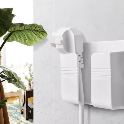 Combo 5 Kệ Dán Tường Để Điện Thoại, Ống Cắm Điều Khiển Remote Xẻ Rãnh Siêu Tiện Lợi - Khay Đựng Đồ, Bút Viết Đa Năng Giao Màu Ngẫu Nhiên