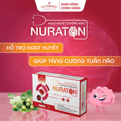 Viên uống Nuraton hỗ trợ tăng cường lưu thông máu não và cải thiện tuần hoàn máu não (60 viên) - Nutramed