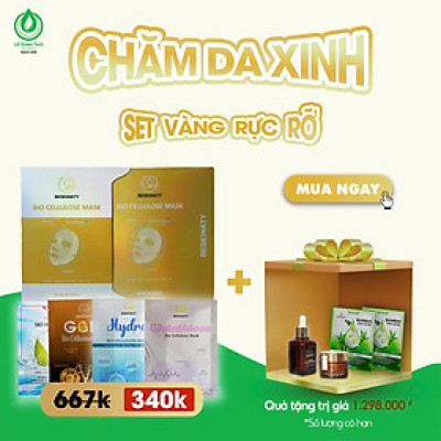 [Set Vàng Rực Rỡ] Set 4 Mặt nạ BESKINATY hỗ trợ phục hồi dưỡng da chuyên sâu