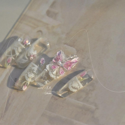 Sticker Bướm 5D Làm Nail Nhiều Mẫu Hoa Bướm Lấp Lánh Cho Móng Tay, Phụ Kiện Salon Đề Can Ánh Sáng Cho Nhiều Loại Móng Nữ Women