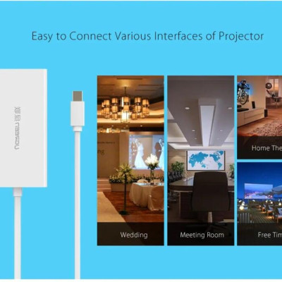 Ugreen UG20417MD114TK Màu Trắng Bộ chuyển đổi Mini displayport sang HDMI + VGA + DVI nhựa ABS - HÀNG CHÍNH HÃNG