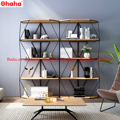 KỆ TRANG TRÍ PHÒNG KHÁCH THIẾT KẾ SANG TRỌNG OHAHA - KTT015