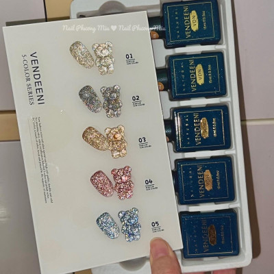 Sơn Nhũ Flash Lẻ Màu Vàng Bạc Siêu Sáng Vendeeni 15ml, Chất Đậm Mướt, Dễ Kéo, Lên Màu Chuẩn, Làm Nail Chuyên Nghiệp Nữ Sơn Gel