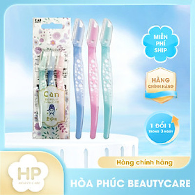 Dao Cạo Lông Mày Lưỡi Thép Có Màng Bảo Vệ Dành Cho Nữ Kai Razor Can Eyebrow 17827 CBM-3P (Set 3 Cây)