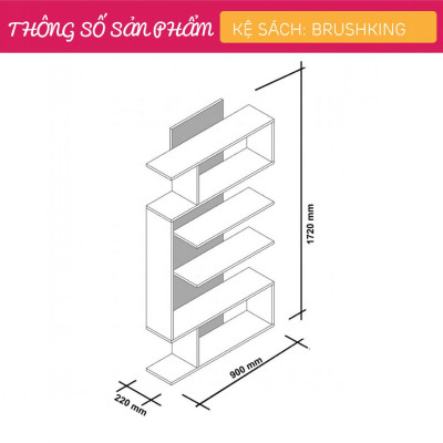 Kệ đựng sách từ gỗ công nghiệp SMLIFE Brushking