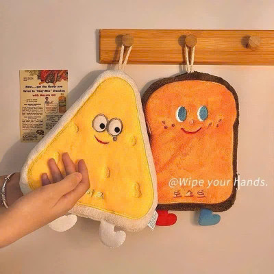 Set 4 Khăn Lau Tay Thấm Hút Tốt Họa Tiết Bánh Mỳ Phô Mai Cute - Khăn Mềm Mịn, Thấm Hút Tuyệt Vời - HÀNG CHÍNH HÃNG MINIIN
