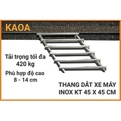 THANG DẮT XE MÁY INOX TIỆN ÍCH DÀNH CHO NGÕ HẸP. ( cho thềm cao 8 - 35 cm )