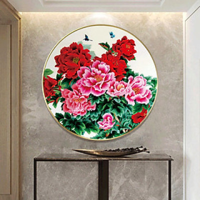 Tranh thêu kín chữ thập Hoa mẫu đơn DX1112