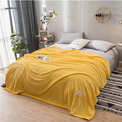 Chăn Lông Cừu Tăm Cao Cấp Màu Vàng LCT-6