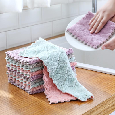 Set 10 khăn lau tay , lau bếp  2 mặt dày dặn , đa năng siêu thấm hút , vải bông mềm mịn , dùng được trên mọi bề mặt vô cùng tiện lợi