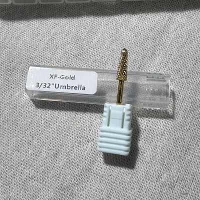 Đầu Mài Chân Móng Úp Titan XF-GOLD Bo Viền Làm Nail Siêu Êm, Đầu Mài Hình Nón Vonfram Đúc Đặc 3/32 Umbrella Không Nóng Không Giật Tưng Nữ Women
