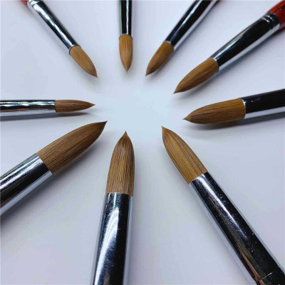 Cọ Đắp Bột Nail Super Linda Kolinsky England Cao Cấp Lông Chồn Mượt, Cán Gỗ Tự Nhiên Số 14 Số 16 Chuyên Làm Nail Sang Trọng