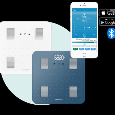 Cân Điện Tử 7 trong 1 Medisana BS 310 Connect Phân Tích Sức Khỏe - Kết nối app