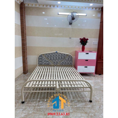 Giường sắt giá rẻ nhiều kích thước màu kem (0,8cm x 2m , 1mx2m , 1m2x2m , 1m4x2m , 1m6x2m , 1m8x2m ) - TÂN HÒA PHÁT