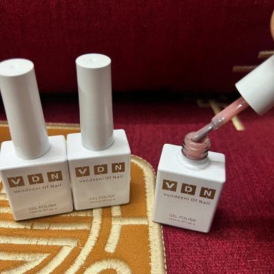 Sơn Gel Màu Thạch Hồng Cam VENDEENI V6-S04 Cao Cấp Chai 15ml Làm Nail Hàn Quốc Tone Hồng Nhạt Nhẹ, Gel đậm Đặc Mướt, Dễ Kéo Không Bị Gợn, Nắp Tròn