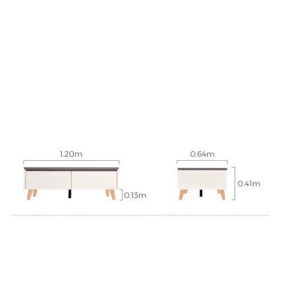 Bàn trà vân đá gỗ công nghiệp hiện đại phòng khách chung cư kết hợp tủ tivi có thể kéo ra thu vào LH058