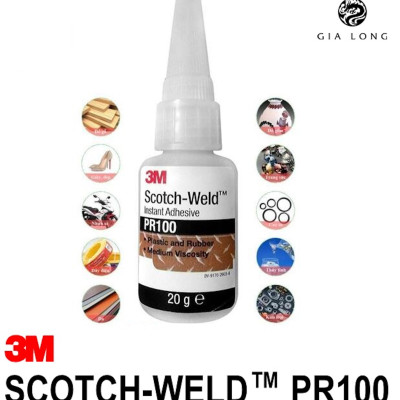 Keo dán đa năng siêu dính 3M PR100 SCOTCH WELD 20g, siêu dính siêu bền mau khô dễ sử dụng, đặc biệt không hóa trắng, không phát sinh nhiệt