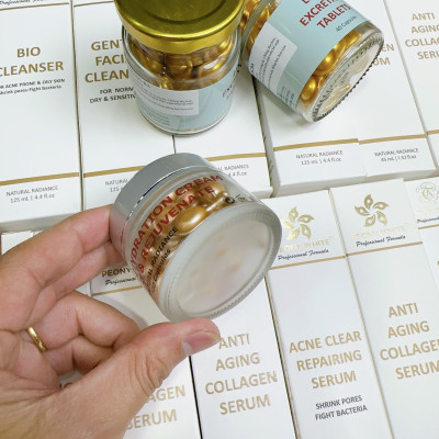 Viên Dưỡng Trắng Da PEONY WHITE 30v - Bù Nước - Chống Lão Hóa - Cân Bằng Độ pH - Cấp Ẩm - Giải Pháp Cho Làn Da Khô Ráp