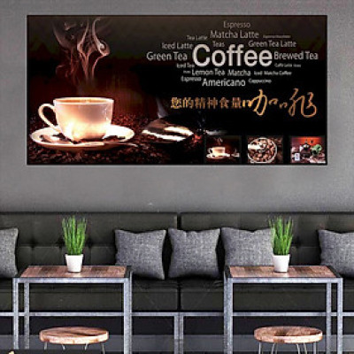 Tranh dán tường quán cà phê GDT-68