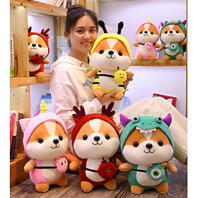 Gấu bông chó Shiba cosplay hình thú các loại siêu dễ thương cute (23cm--->50cm)  hàng xịn cao cấp an toàn cho người sử dụng