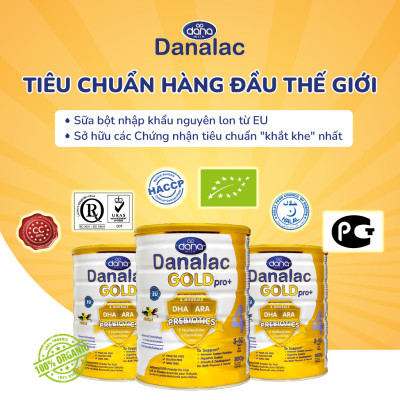 Sữa Danalac Gold Pro+Số 3 Cho Bé 1-3 Tuổi Hộp 800g Nhập Khẩu Thụy Sỹ