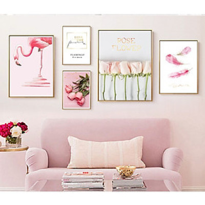 Tranh treo tường, tranh canvas TB91B bộ 5 tấm