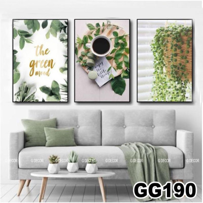 Tranh treo tường canvas 3 bức phong cách hiện đại Bắc Âu 75, tranh cà phê trang trí quán cà phê, phòng ăn, spa