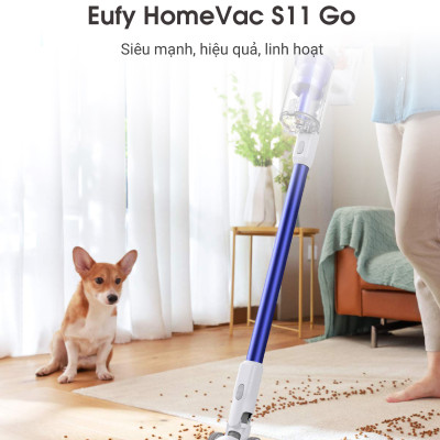 Máy hút bụi cầm tay không dây EUFY HomeVac S11 Go (by Anker) - T2501 - Lực hút 20000 Pa - Công suất hút 120AW - Hàng chính hãng bảo hành 1 năm