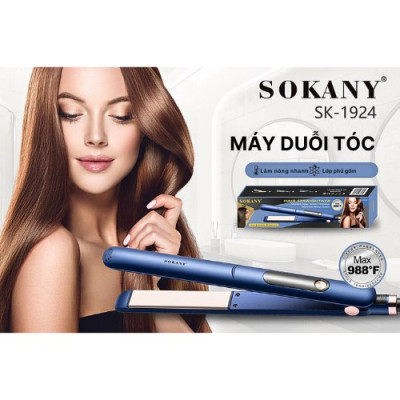 Máy duỗi tóc ion âm SOKANY SK-1924, làm nóng nhanh, tạo kiểu dễ dàng giúp bảo vệ không gây hư tổn cho tóc - HÀNG CHÍNH HÃNG