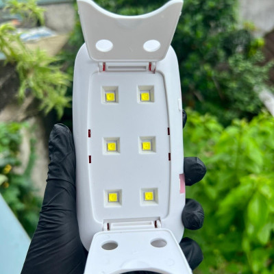Đèn Hơ Móng Tay Sun Mini 6W Gọn Nhẹ 6 Đèn LED UV Trắng Hồng Để Bàn Bỏ Túi Tiện Lợi, Đèn Sấy Móng Tay Nhanh Khô Sơn Bóng Cố Định Charm Đá