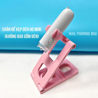 Đế Kẹp Đèn Hơ Mini Giá Đỡ Bằng Nhựa Đa Năng Màu Trắng Hồng, Chân Đế Có Thể Gấp Gọn Để Bàn Rảnh Tay Làm Nail Tiện Lợi, Điều Chỉnh Nhiều Góc Độ Dễ Dàng