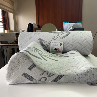 COMBO gối kê chống thoái hóa đốt sống cổ và gối kê lưng chống thoát vị đĩa đệm CHÍNH HÃNG - BẢO HÀNH 12 tháng ( MÀU GHI XÁM )