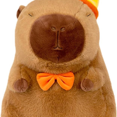 Thú nhồi bông Capybara đội nón sinh nhật có dòng chữ Happy everyday - Size từ 35cm đến 85cm - Quà tặng gấu bông chuột lang đeo nơ dễ thương.