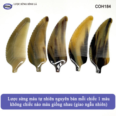 Lược Sừng Hình Lá Bằng Sừng Uốn Lượn Tinh Xảo Xuất Nhật - COH184