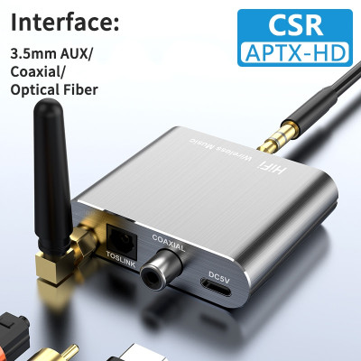 ROGTZ - Bộ Thu Âm Thanh Bluetooth 5.2 D300-HD Âm thanh Hi-fi, Khoảng cách hoạt động 15m, Chip Bluetooth Qualcomm CSR Hỗ Trợ Optical/Coaxial/AUX, Giải mã APTX/APTX-HD/SBC/AAC, Pin 500mAh 10h, Plug-and-play, Type C - Hàng Chính Hãng