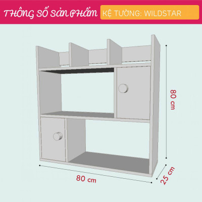 Giá đỡ sách trưng bày phòng khách treo tường SMLIFE Wildstar