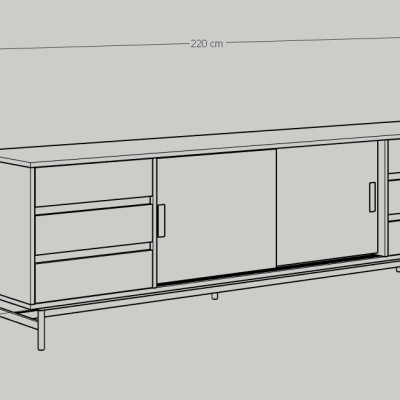 [Happy Home Furniture] LUCA , Kệ TV 2 cửa lùa , 220cm x 42cm x 65cm ( DxRxC), KTV_015