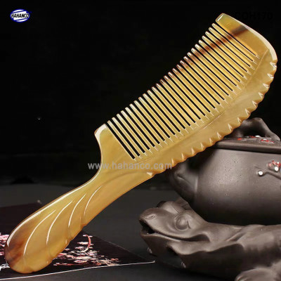 Lược sừng xuất Nhật (Size: XL - 20cm) COH165 - Thân khía dáng Cổ điển cao cấp đẹp hoàn hảo - Chăm sóc tóc - HAHANCO
