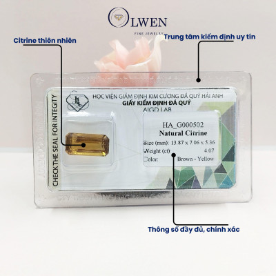 Viên đá thạch anh vàng ( citrine ) thiên nhiên  HA_G000502