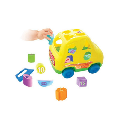 Ô tô kéo thả hình khối Antona vui nhộn màu ngẫu nhiên vàng đỏ