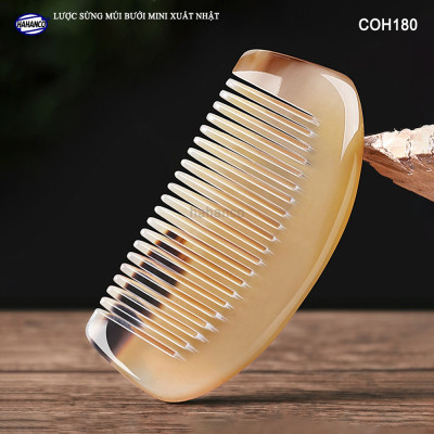 Lược Sừng Múi Bưởi Mini Răng Thưa (Size: XS-9cm) COH189 - Chải tóc xoăn rối xù, phụ kiện bỏ túi tiện dụng không thể thiếu - Chăm sóc tóc - HAHANCO