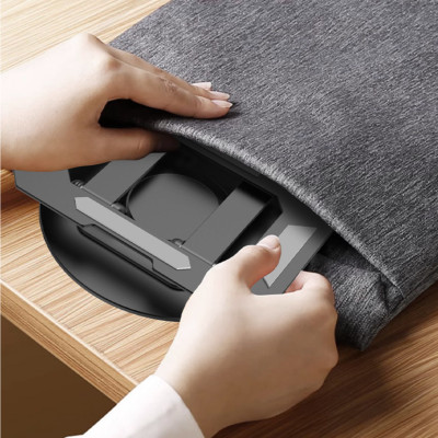 Kệ đỡ giá đỡ đế tản nhiệt cho máy tính bảng hợp kim nhôm gấp gọn xoay 360 độ nhiều nấc độ cao K1 - Hàng chính hãng