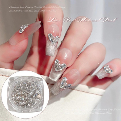 Đá Mini Tạo Hình Tim Bướm Siêu Sáng Chân Bằng, Mix Kiểu Size Khoảng 100 Viên Gắn Móng, Hình Giọt Sương, Tam Giác Siêu Xinh Phong Cách Hàn Quốc