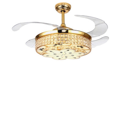 Quạt trần có đèn trang trí, giấu cánh khi tắt, có điều khiển từ xa, có thể bật được quạt riêng và đèn riêng